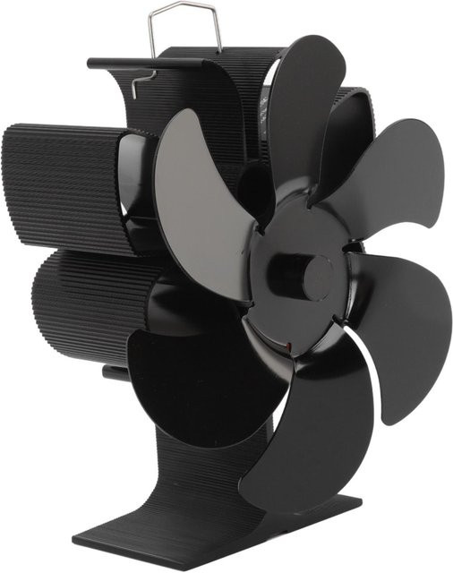 KONNWEI Ofenventilator mit 6 Flügeln aus Aluminium in Schwarz und Grau - Bild 1