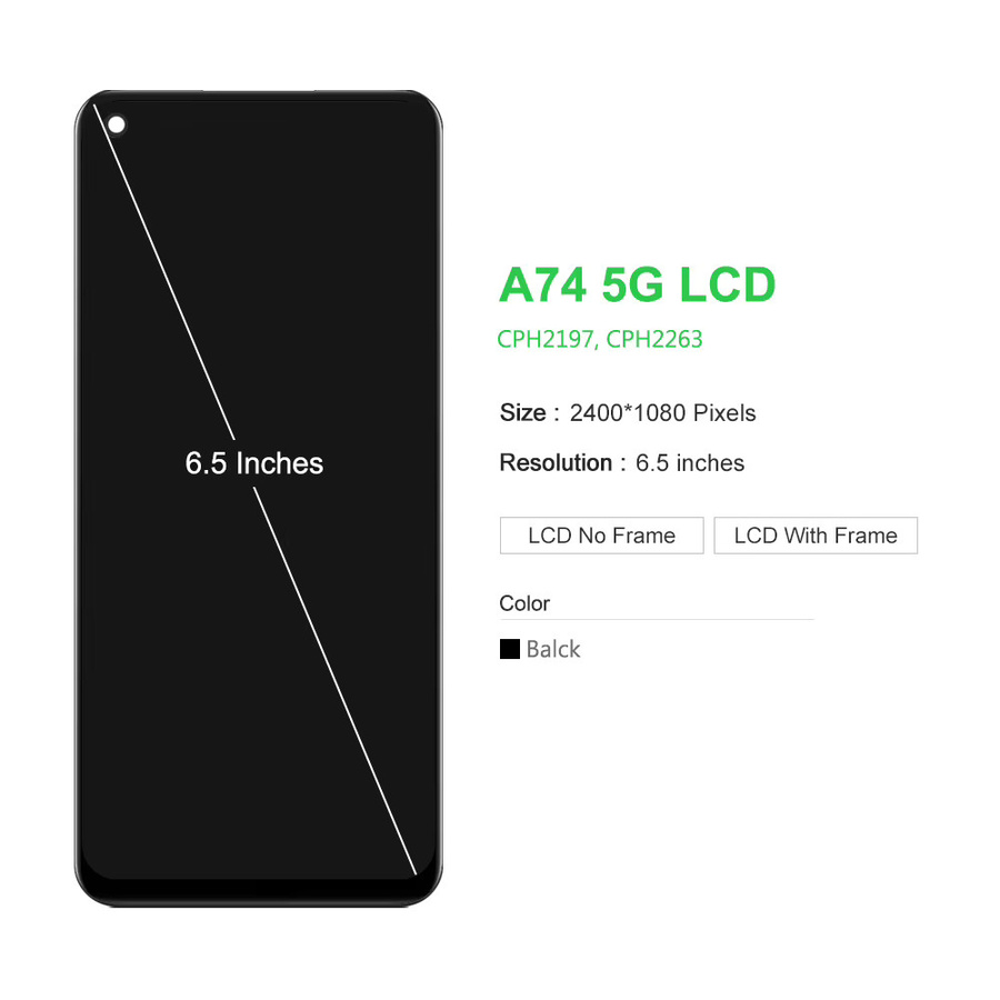 Sinmaytai LCD-Display Touchscreen-Digitizer-Baugruppe Ersatz für OPPO A74 5G CPH2197 CPH2263 in Schwarz - Bild 4