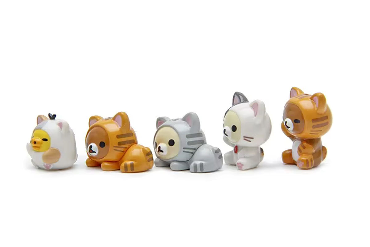 5er Set DOMIO Rilakkuma Bär Cartoon Actionfiguren aus Kunststoff, mehrfarbig, Größe: 1-3 cm - Bild 3