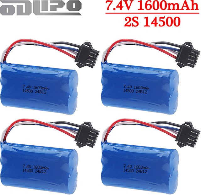 GAOLAG Li-Ionen-Akku 7,4 V 1600 mAh in Blau mit SM-4P-Stecker für RC-Modelle, Wasserkugelpistolen und elektrisches Spielzeug - Bild 1
