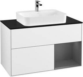 V&B Waschtischunterschrank Finion 100 Wandbeleuchtung in Weiß lackiert B/T/H: 100 x 50,1 x 50,1 cm - Bild 1