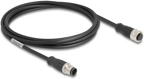 Delock 80845 M12 Patchkabel CAT 5e S/FTP Ethernet LAN Schwarz, Länge: 2,00 m - Bild 1