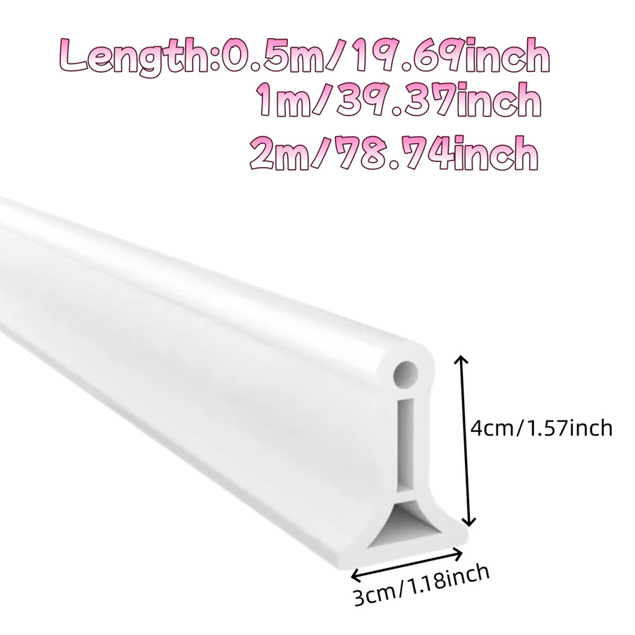 Selbstklebender PVC Spritzschutzstreifen als Wassersperre für Badezimmer, Küche und Toilette, Farbe: Weiß, Höhe: 4,0 cm, Breite: 3,0 cm - Bild 2