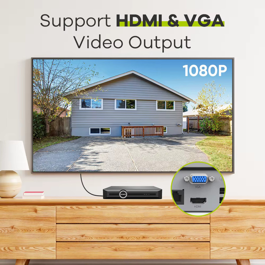 SANNCE 5MP Videoüberwachungs-Netzwerkkit mit 8 Kanälen, NVR, 2,8 mm Objektiv, integriertem Mikrofon und IR-Nachtsicht - Bild 3