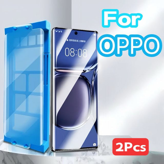 2er-Set Displayschutzfolie für OPPO Find X8 X7 X6 Ultra X5 X3 X2 Reno 12 11 10 9 6 5 4 3 Pro Plus, transparent, nicht gehärtetes Glas - Bild 1