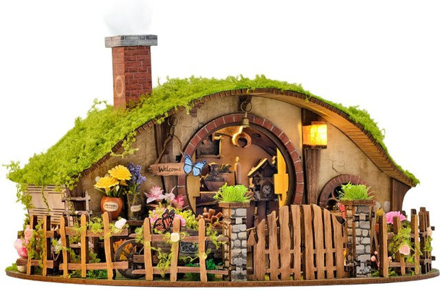 Handgemachte Holz-Miniaturfiguren Magic Ring Haus für deine DIY-Dekoration in Mehrfarben - Bild 1