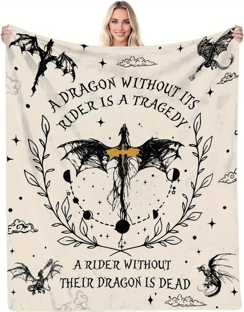 VIKAMA Fantasy Dragon Decke für Schlafzimmer, Sofa, Camping und Picknick - Bild 1