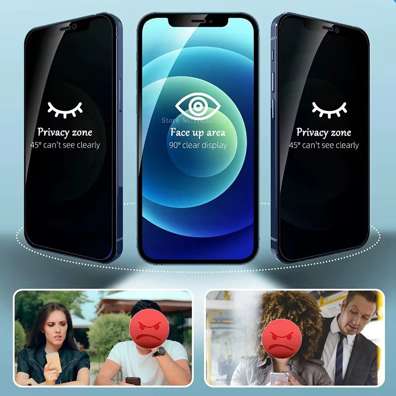 4er Pack Anti Spy Displayschutzfolie aus gehärtetem Glas für Xiaomi 13T Pro, 11T Pro und 12T Pro, transparent - Bild 3