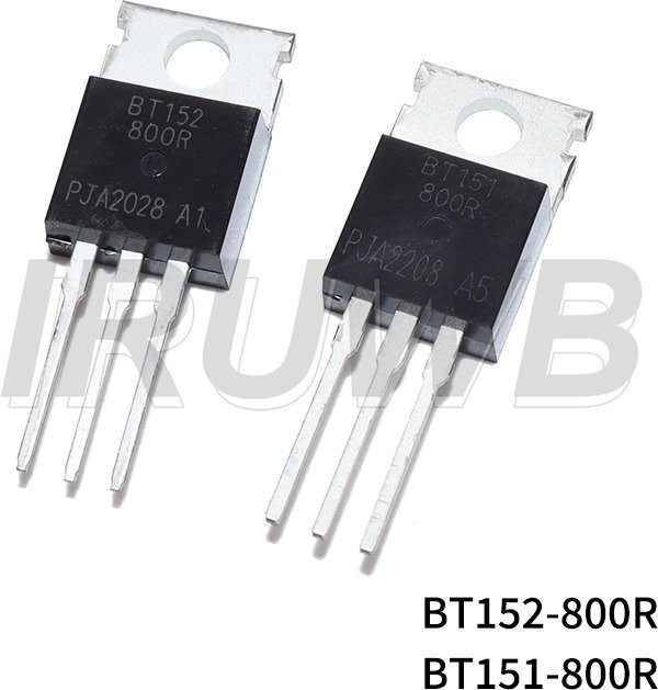 10 Stück IRUWB Triac BT151-800R in Schwarz, 12 A, 800 V, TO-220 Gehäuse - Bild 1