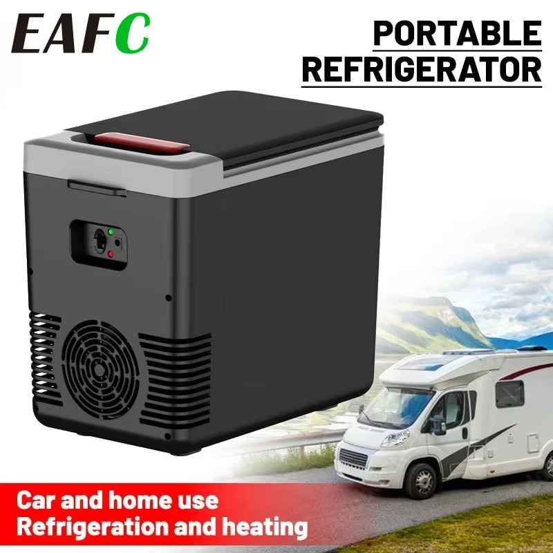 EAFC 3-in-1 Tragbarer Mini-Kühlschrank 10L in Schwarz für Auto und Zuhause mit Kühl- und Wärmefunktion, B/T/H: 28,5 x 33,5 x 28,5 cm - Bild 3
