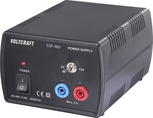 VOLTCRAFT CSP-160 Labornetzgerät Gleichspannung schaltbar, 1 Ausgang, Schwarz, 6 V/DC bis 12 V/DC, max. 6A, 72W - Bild 1