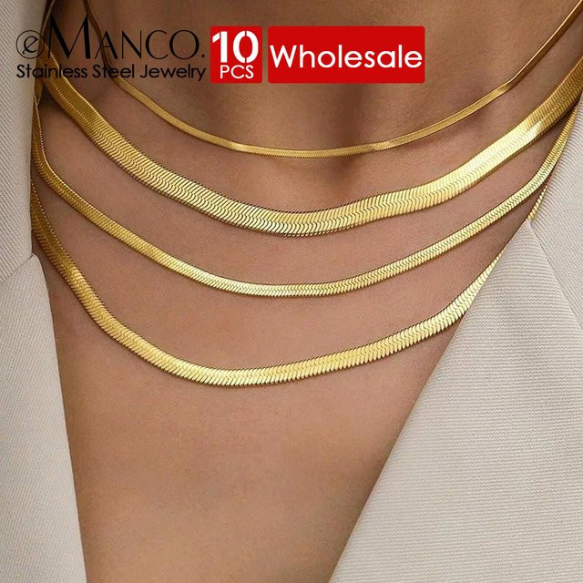 EMANCO Schlangenkette Edelstahl, goldfarben, Unisex - Bild 1