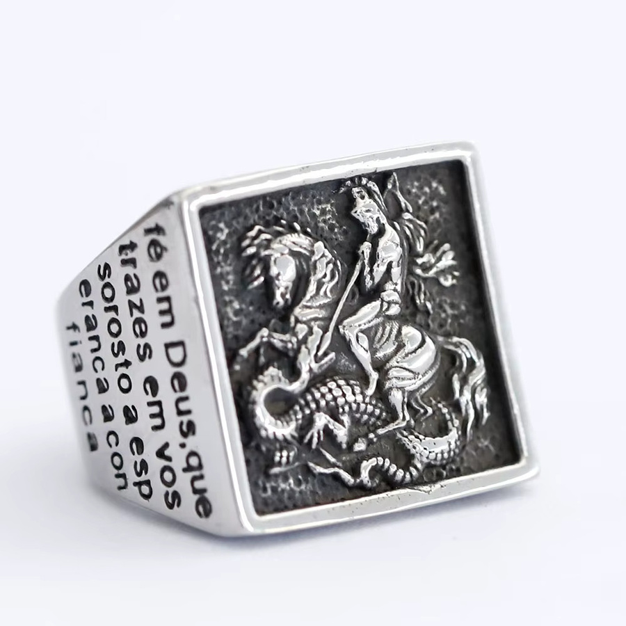 Ring Edelstahl, Vintage, Silber, Herren - Bild 3