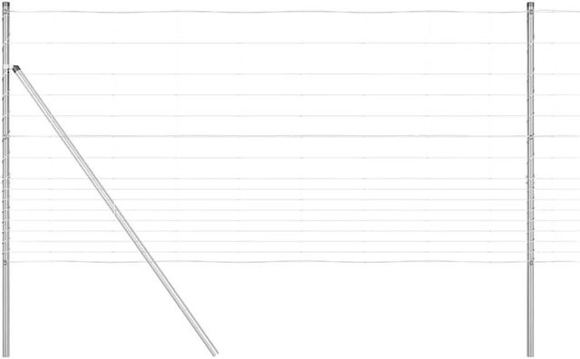 vidaXL Zaunpfosten aus Stahl, rechteckig, silber, in-ground, Höhe: 120 cm, Breite: 25 cm - Bild 1