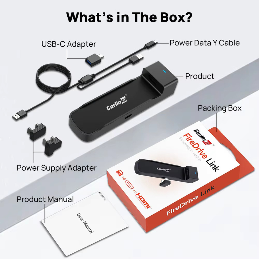 CarlinKit FireDrive Link CarPlay zu HDMI Streaming Box Auto TV Mate Konverter in Schwarz für Amazon Fire TV Stick HD 4K Max Lite - Bild 6