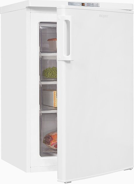 Exquisit Gefrierschrank GS80-HE-040E in Weiss, Standgerät mit umkehrbarer Tür und Super-Freezing-Funktion, B/T/H: 55,0 x 60,0 x 166,0 cm - Bild 1