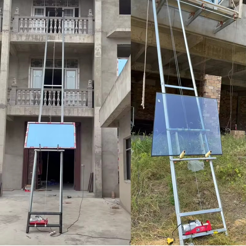 Elektrische Hebebühne mit Solarpanel als Bauaufzug und Leiterlift-Plattform, CE-zertifiziert, Farbe: Silber, Höhe: 12,0 m - Bild 4