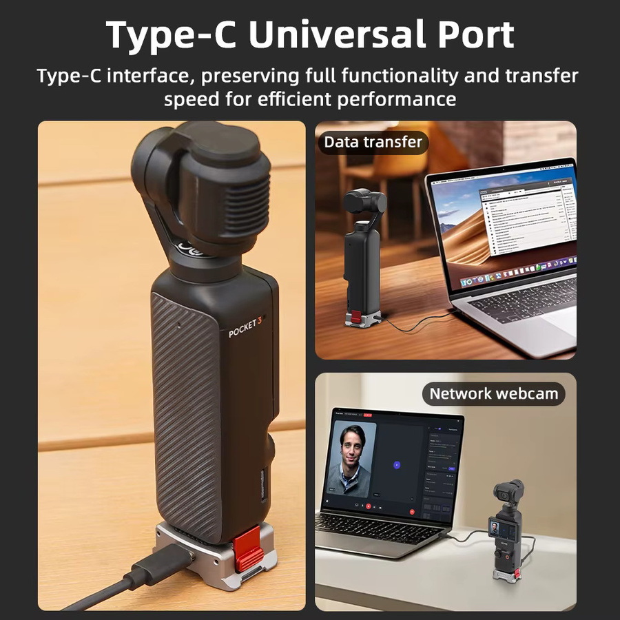 Flymile Multifunktions-Ladestation und aufrechter Schnellwechseladapter für DJI OSMO Pocket 3 und DJI OSMO Pocket 4 Kamera-Zubehör - Bild 4