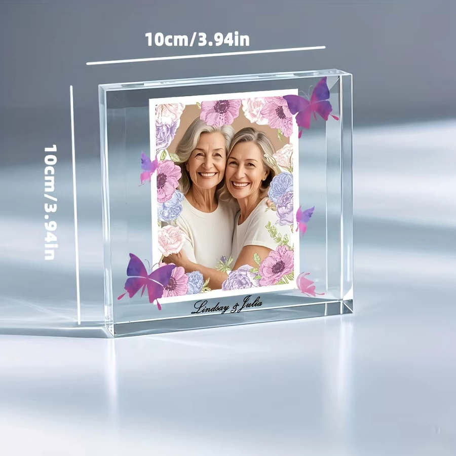 Personalisierte 2D-Acryl-Plakette von CIFBUY mit Text, Foto oder Logo in Transparent für Hochzeiten, Jubiläen, Geburtstage und Weihnachten - Bild 3