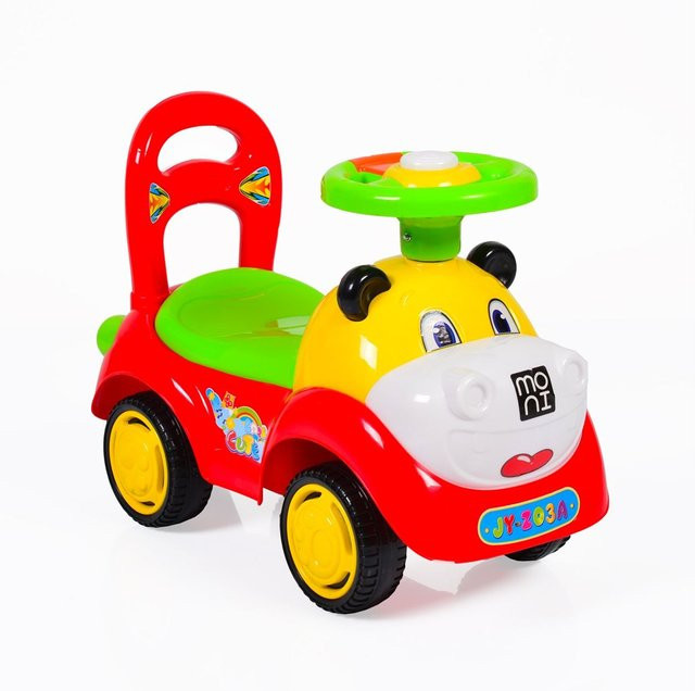 Moni Rutscher Tier Kinderauto mit Hupe und Musikfunktion rot bunt - Bild 1
