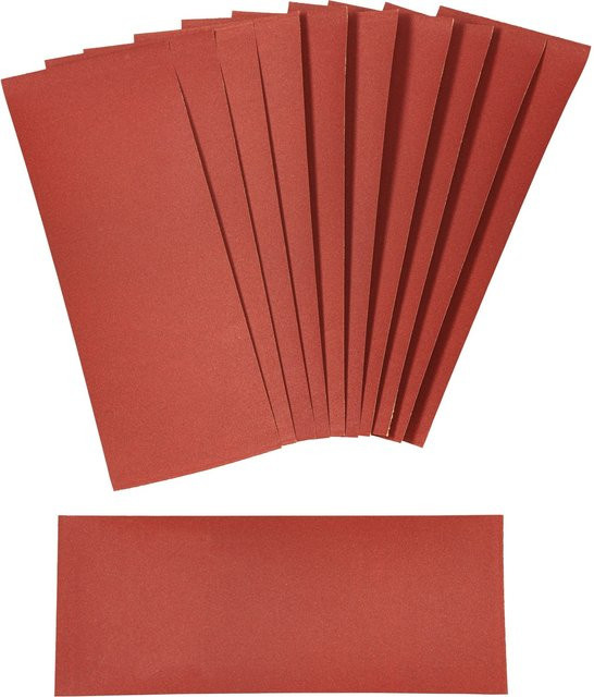 LUX-TOOLS Schleifstreifen Classic für Exzenterschleifer, Korn K40, ungelocht, rot, B: 9,3 cm, L: 23 cm - Bild 1