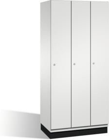 C+P Umkleidespind Cambio auf Sockel mit 3 Abteilen, Farbe Lichtgrau, H x B x T: 195 x 90 x 52,5 cm - Bild 1