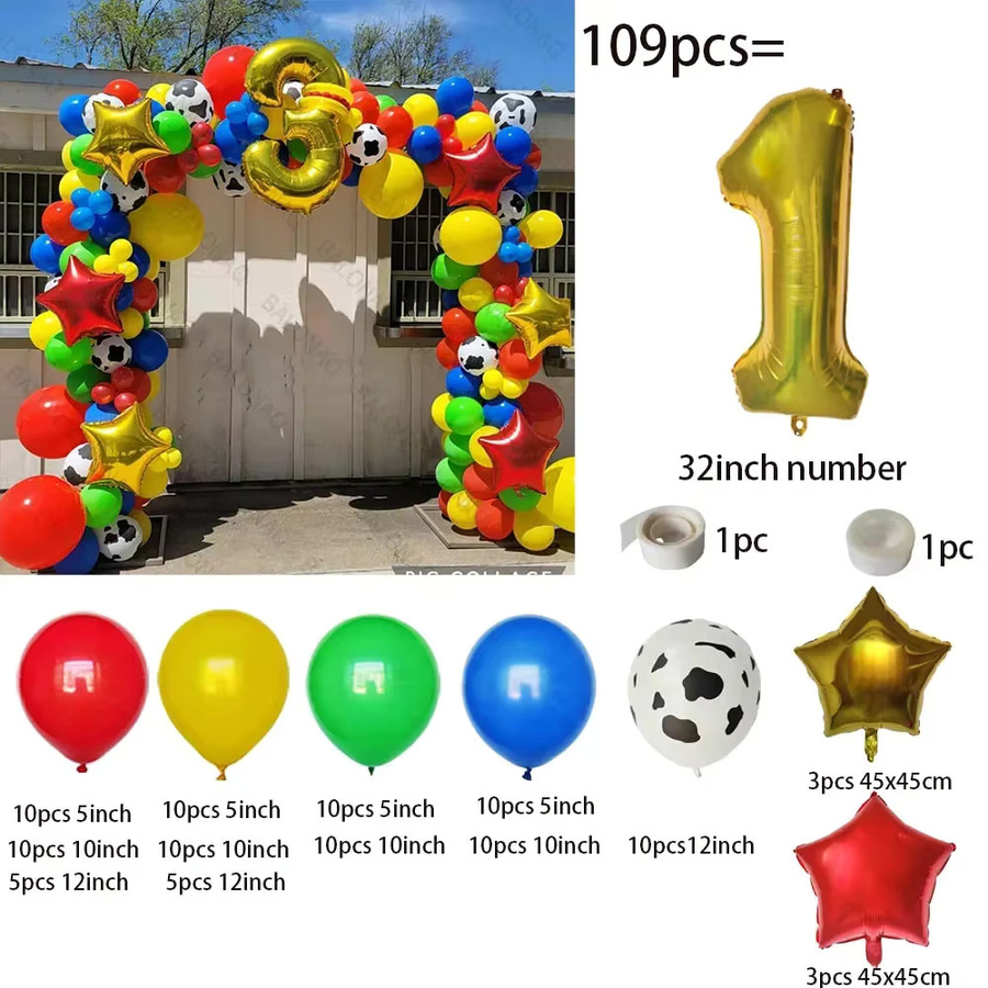 BALONAQ Bauernhof-Geburtstagsnummer, Folienballon-Set, 109 Stück - Bild 2