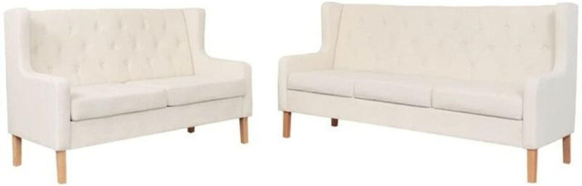 Modernes 2-tlg. Sofa-Set aus Stoff in Cremeweiß von vidaxl - Bild 1
