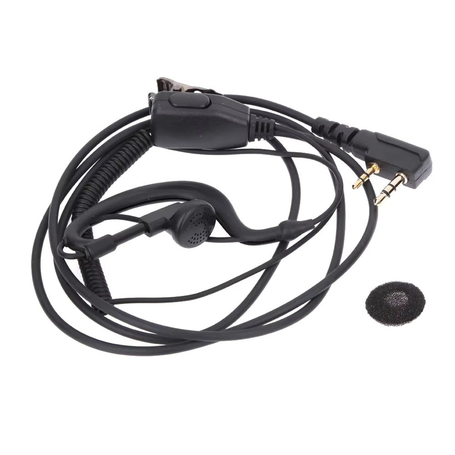 10er Set 2-poliges In-Ear Ohrhörer-Headset mit Anti-Noise-Mikrofon für Baofeng UV5R und Kenwood in Schwarz - Bild 4