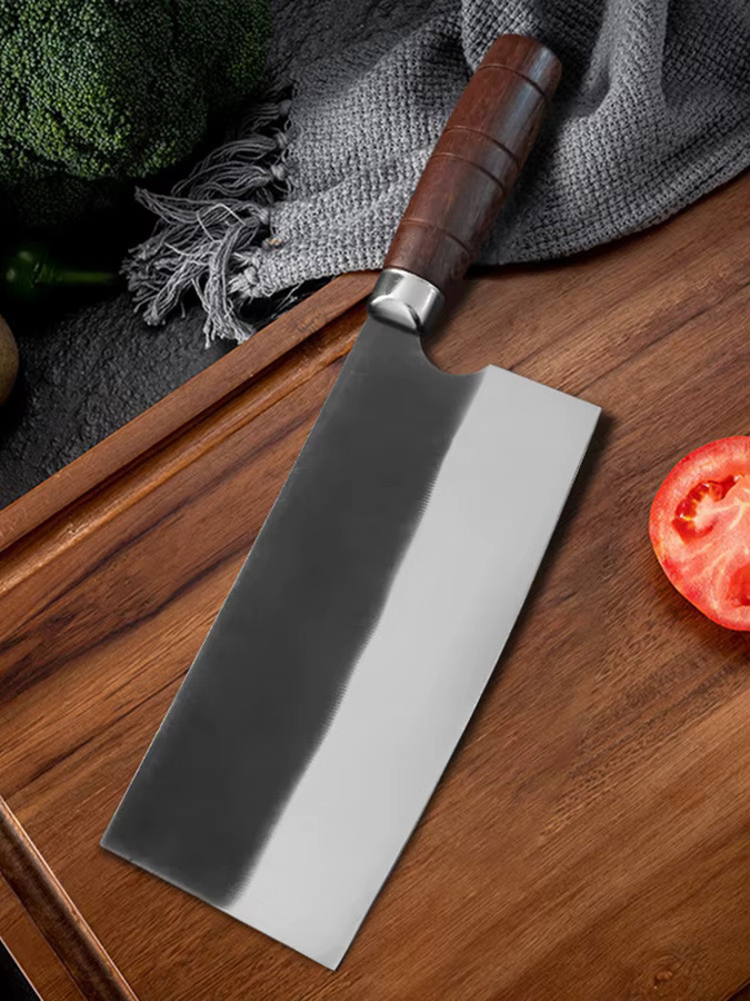 InLeung Handgeschmiedetes Chefmesser aus Stahl mit Holzgriff in Silber - Bild 4