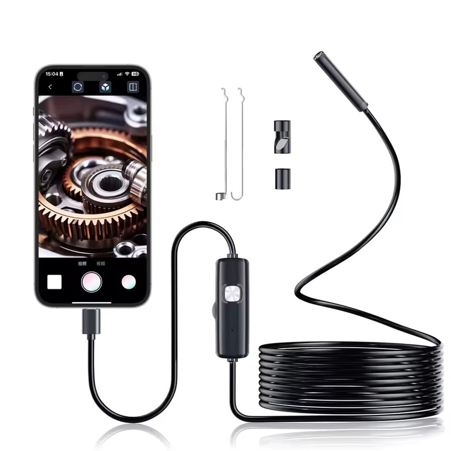 XinFe Endoskopkamera Typ-C, wasserdichte IP67 Inspektionskamera mit 6 einstellbaren LEDs, Schwarz, für Android und PC - Bild 5