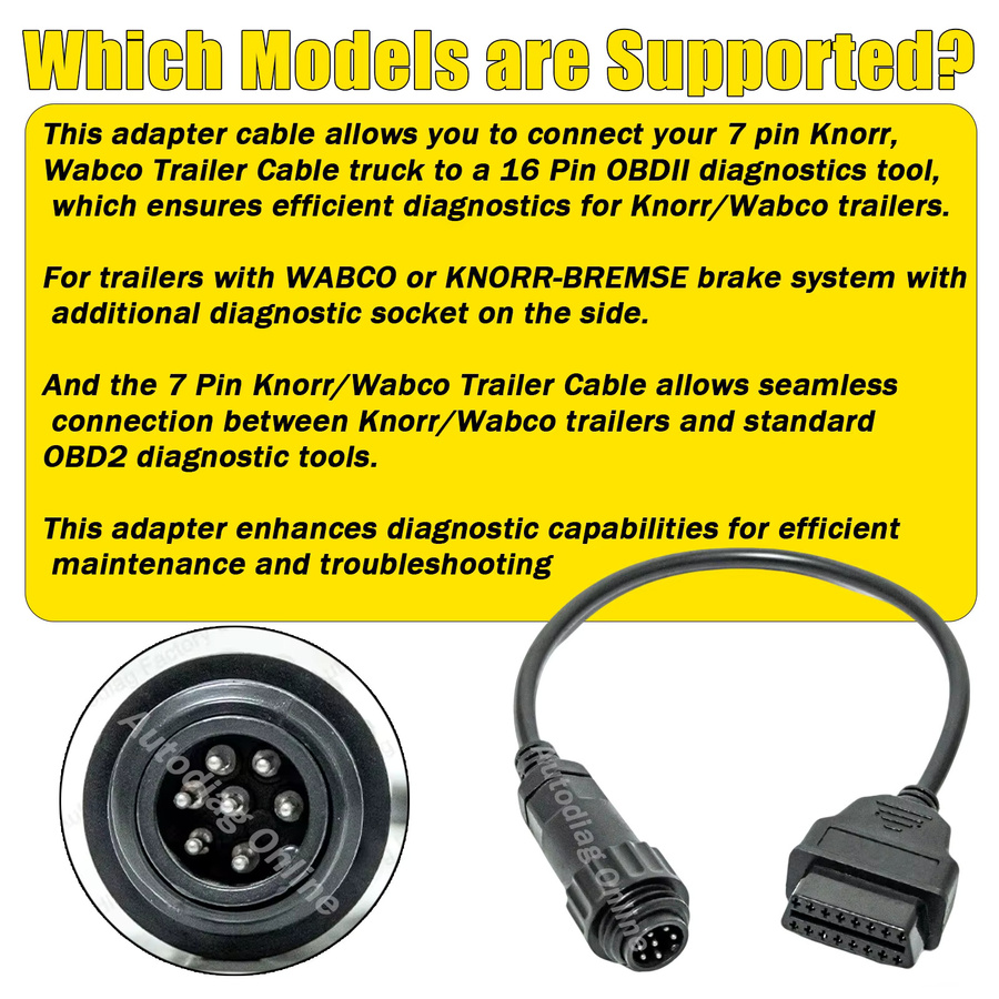ISO 7638 EBS/ABS-Diagnosekabel für Bosch, Wabco und Knorr Wabco LKW mit USB-C Anschluss, Farbe: Schwarz - Bild 3