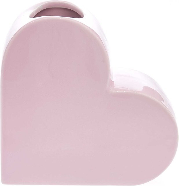Rico Design Keramik Vase Herz in Rosa, H x B x T: 16 x 16 x 6 cm - Bild 1