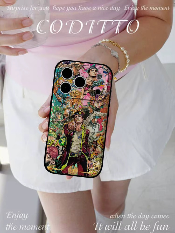 Anime JoJo's Bizarre Adventure Handyhülle für iPhone 15 14 13 12 11 Pro Max und weitere Modelle, Mehrfarbig - Bild 6