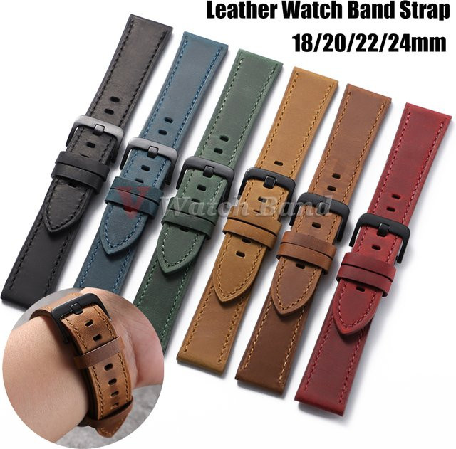 Uhrenarmband Leder, Edelstahl, Vintage, Herren Damen - Bild 1