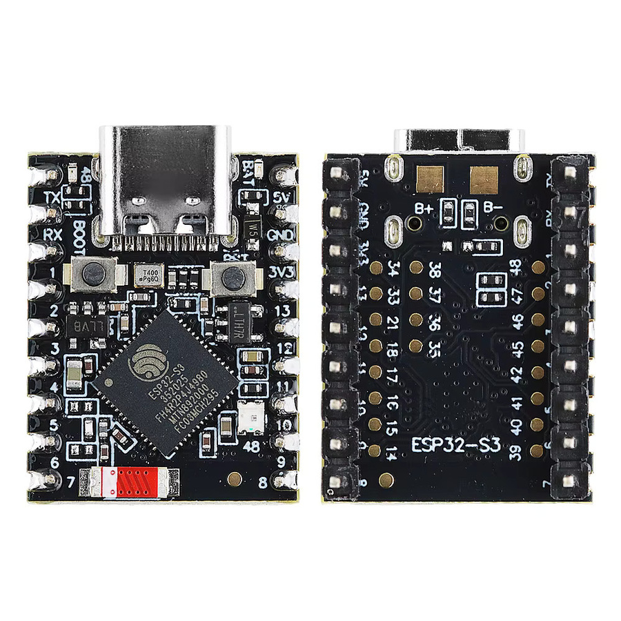 MINI ESP32-S3 Entwicklungsboard mit 2,4G WLAN und Bluetooth 5.0, 4MB Flash, 400KB SRAM, 18 Pins und USB-C Anschluss in Schwarz - Bild 3