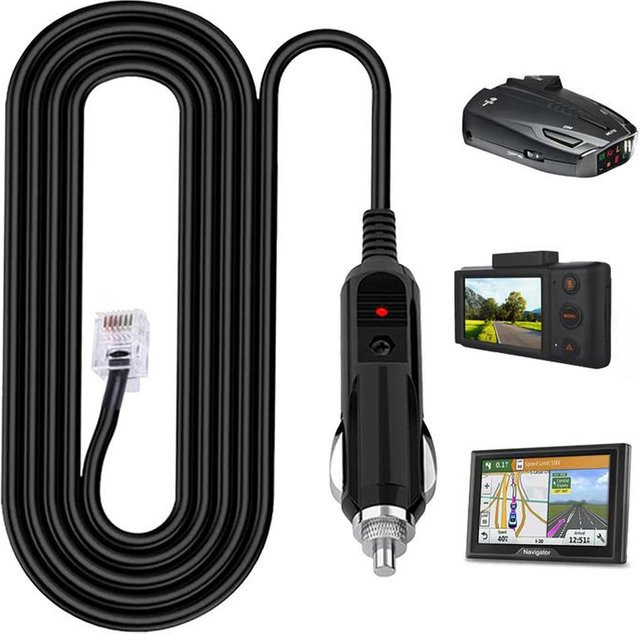 Radarwarner-Adapterkabel auf RJ11 für Escort Passport 8500x, 50, 9500IX, 7500IS und Redline, 12V 2A, Schwarz - Bild 1