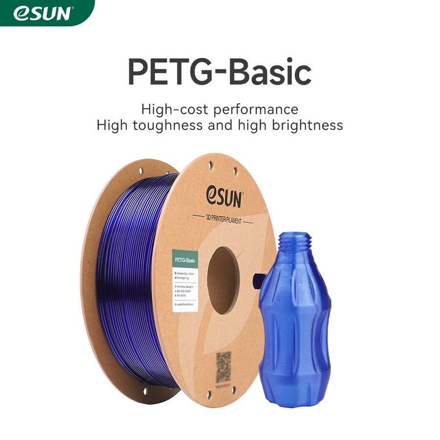 ESUN PETG Basic 3D-Druckfilament Schwarz, 1,75 mm, 1 kg - Bild 1