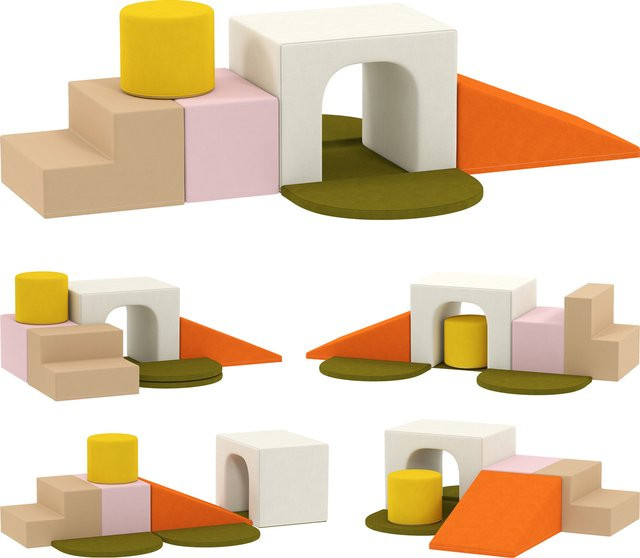 AIYAPLAY Weiche Bausteine, 8-teiliges Set, Orange, ab 0 Jahre - Bild 1