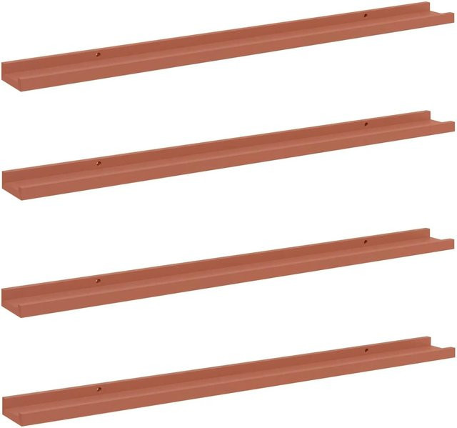 vidaXL Wandregal Set aus Holzwerkstoff, 4 Stück, Rot, B: 100 cm, H: 9 cm, T: 3 cm - Bild 1