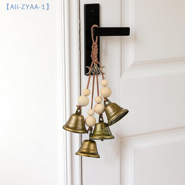 JETTING Vintage Halloween Dekoglocke zum Aufhängen, Goldene Metall-Windspiele mit Mond-Design - Bild 1