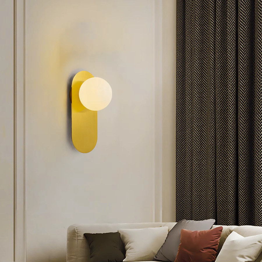 OSABO LED-Wandleuchte im skandinavischen Design mit Schalter und G9-Leuchtmittel, Schwarz-Gold - Bild 2