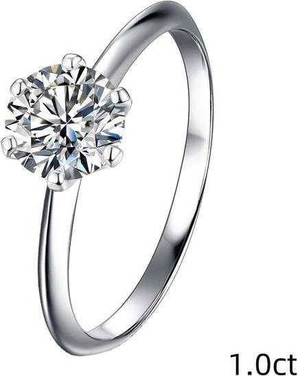 Wucifang Jewelry Diamantring, Moissanit, 925 Silber, Damen - Bild 1