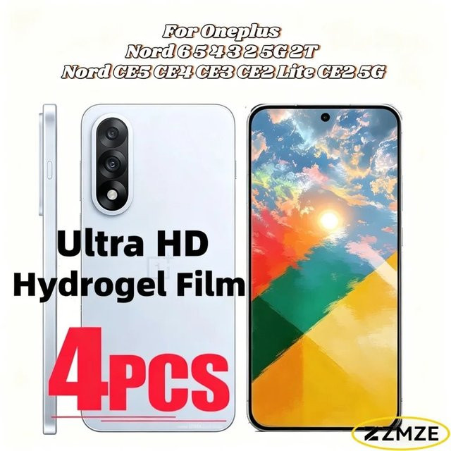 4er-Pack SnakeGlass Hydrogel-Displayschutzfolien für OnePlus Nord Serie, transparent, hochauflösend - Bild 1