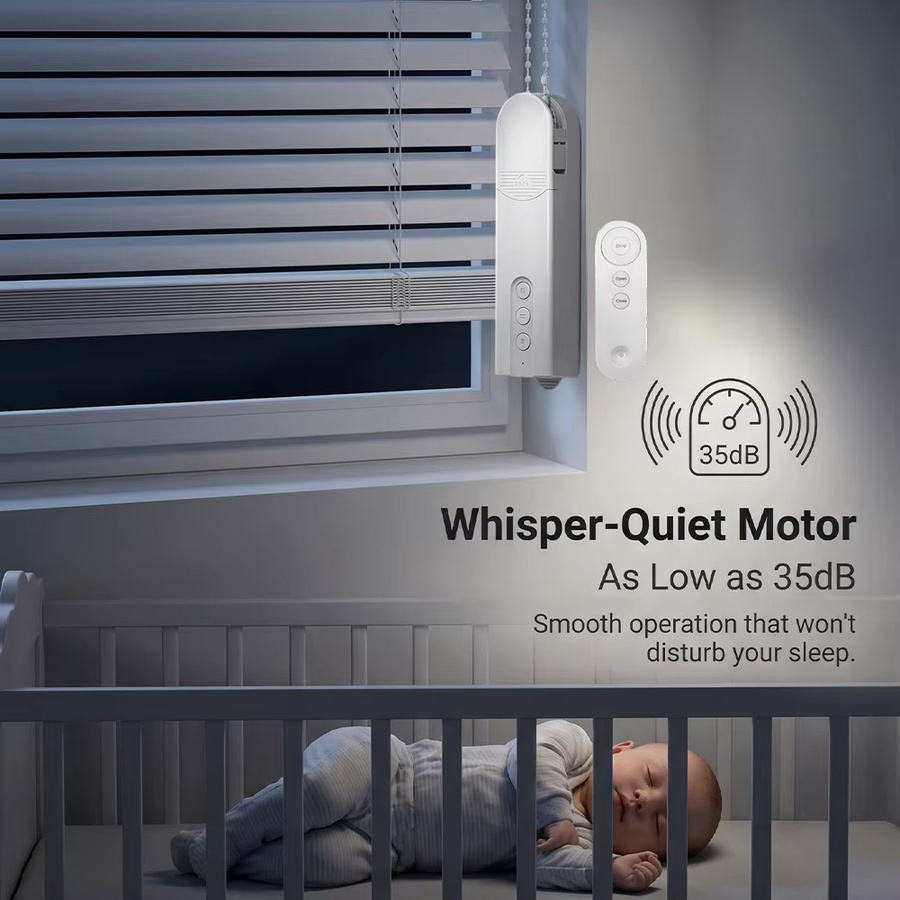 HIMOJO Intelligenter Vorhangmotor in Weiß, batteriebetriebener automatischer Jalousieöffner für Rollos, kompatibel mit Tuya Smart Life App, Alexa, Google und Yandex zur Sprachsteuerung - Bild 5
