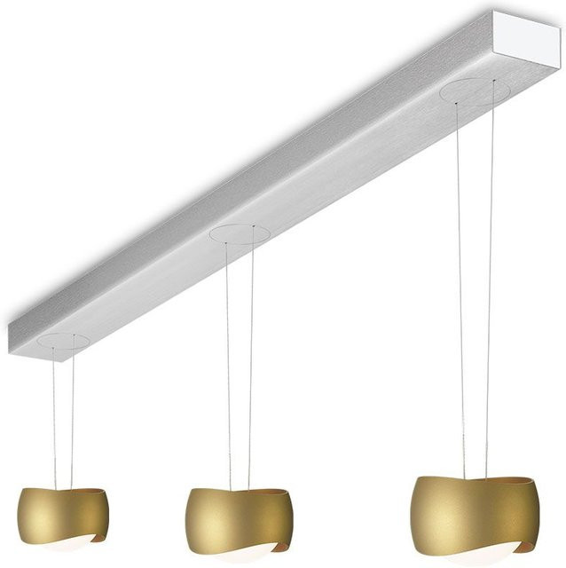 Oligo Curved Slack-Line LED-Pendelleuchte 3-flammig in Bronze aus gebürstetem Aluminium mit Tunable White (2200K - 5000K) und Casambi-Steuerung - Bild 1