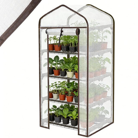Sekey Foliengewächshaus für Garten und Balkon mit 4 Etagen, weiß und transparent, B/T/H: 50 x 45 x 130 cm