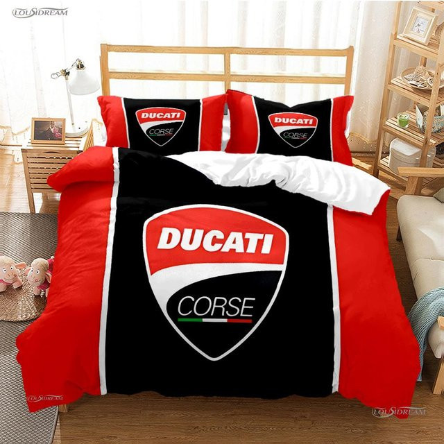 Casal Moto Racing Bettwäsche-Set mit Steppdecke und Kissenbezügen, Farbe Rot, B/H: 180 x 220 cm - Bild 1