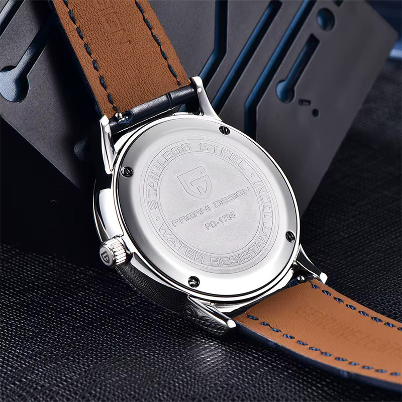 PAGANI DESIGN Armbanduhr, Quarz, Edelstahl, Blau, Saphirglas, 40 mm, Herren - Bild 5