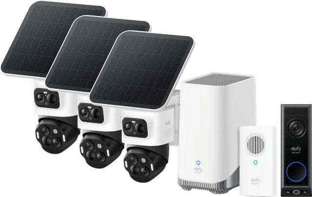 eufyCam S4 3er-Pack mit HomeBase 3, Video Doorbell E340 und Chime Sicherheitsset - Bild 1